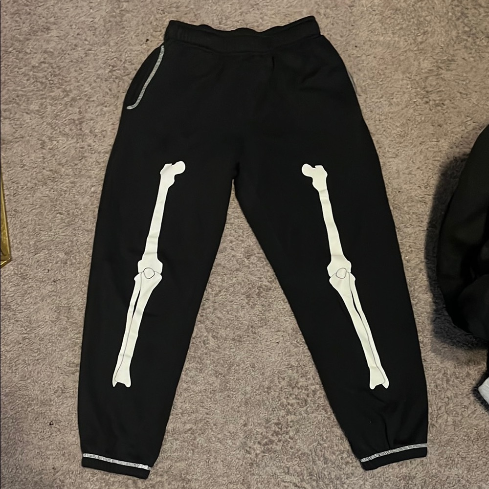 Kids Skeleton Print Black Joggers